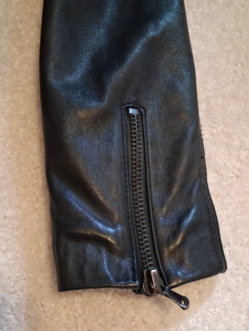 Black Rivet Women's Black Genuine Leather Moto Jacket. Sporty and Sleek. Y2k L - Picture 10 of 15